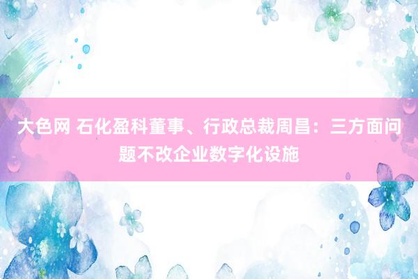 大色网 石化盈科董事、行政总裁周昌：三方面问题不改企业数字化设施