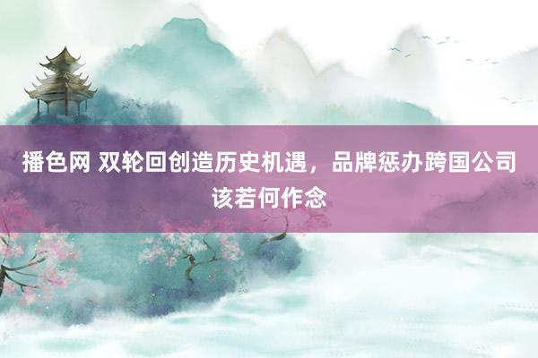 播色网 双轮回创造历史机遇，品牌惩办跨国公司该若何作念