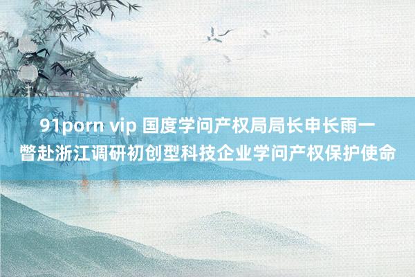 91porn vip 国度学问产权局局长申长雨一瞥赴浙江调研初创型科技企业学问产权保护使命